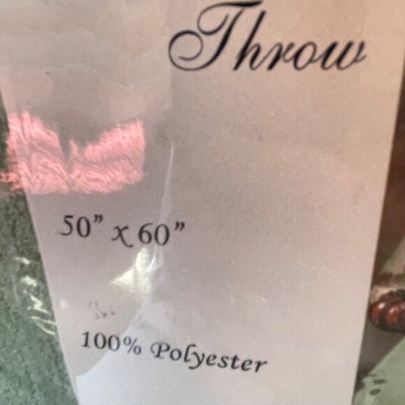 Microplush Throw Blankets 50" X 60" Green with Paw Print Design 100% Polyester M - Picture 8 of 8